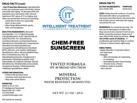 Chem Free Sunscreen Tinted Formula 포장