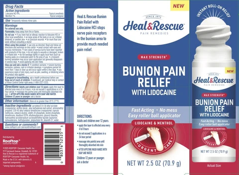 Heal and Rescue Bunion Pain Relief packaging