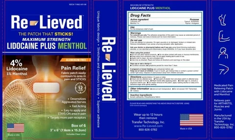 Re-Lieved Lidocaine Patch 포장