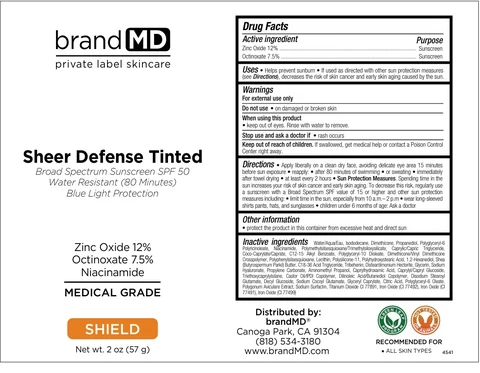 Sheer Defense Tinted Broad Spectrum Sunscreen SPF 50 포장