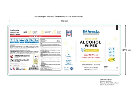 Alcohol Wipes Lemon Scent 포장