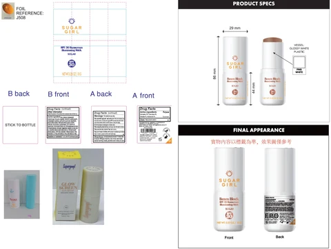Sugargirl SPF 30 Sunscreen Illuminating Stick Sunlight 포장