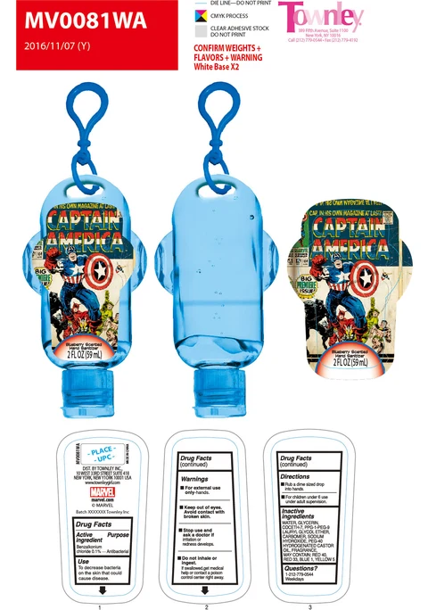 Captain America Blueberry Hand Sanitizer 포장