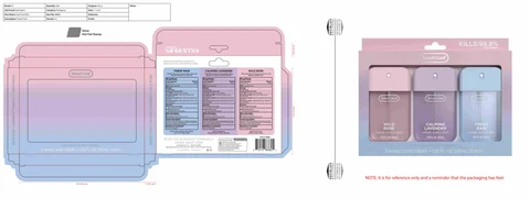 Smart Care Hand Sanitizer 3pk - Floral Fresh (Lavender/Wild rose/Rain) 포장