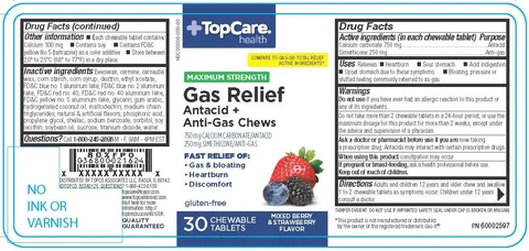 TopCare Max Gas Antacid plus Anti-Gas Chews packaging