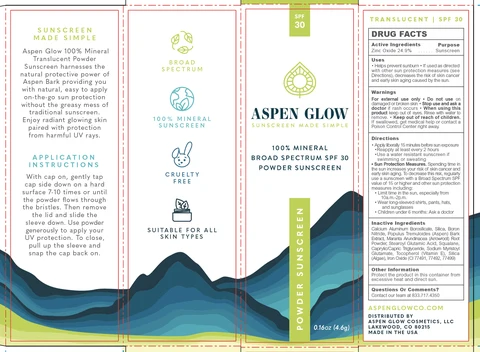 Aspen Glow 100% Mineral Broad Spectrum SPF 30 Powder Sunscreen 0.16 oz / 4.6 g 포장