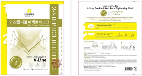 Leaders Mediu 2 Step Double Effect Pore Tightening Mask packaging
