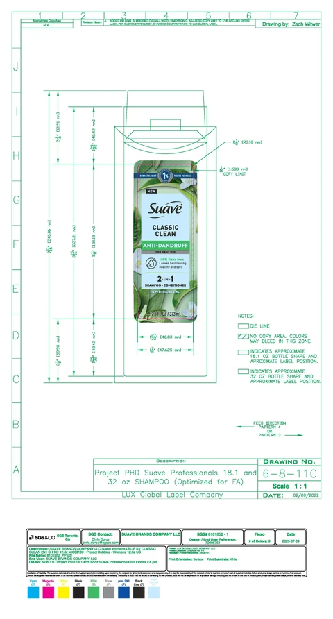 Suave Antidandruff 2 IN 1 Classic Clean 포장