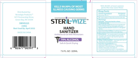 Steril Wize Hand Sanitizer packaging