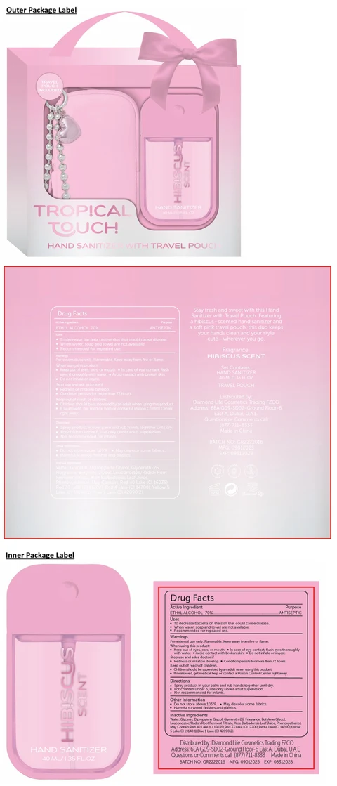 TROPICAL TOUCH HAND SANITIZER HIBISCUS SCENT 포장