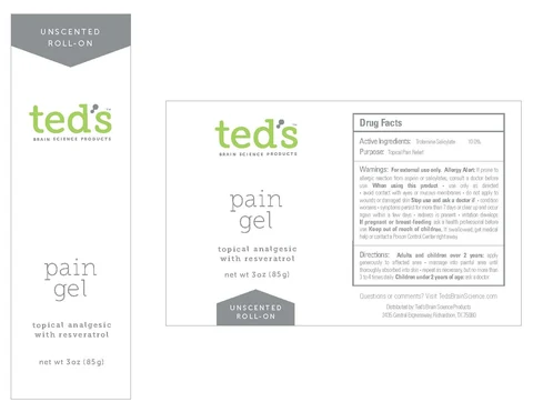 teds topical pain gel roll on 포장
