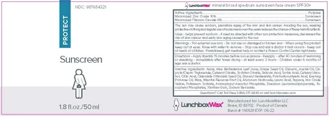 Lunchboxwax mineral broad spectrum sunscreen face cream SPF30 / Lunchboxwax Body spf 30 packaging