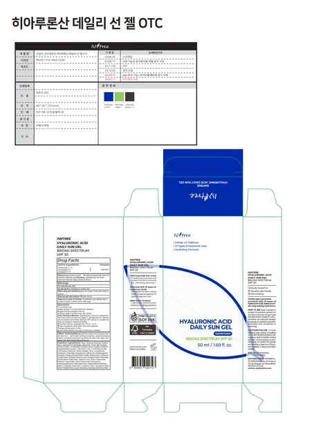 ISNTREE HYALURONIC ACID DAILY SUNGEL packaging