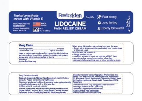 Restoriden Lidocaine Cream 포장