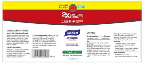 Hand Sanitizer packaging