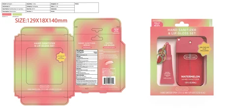 Smart Care Hand Sanitizer with Lip Gloss Watermelon 포장