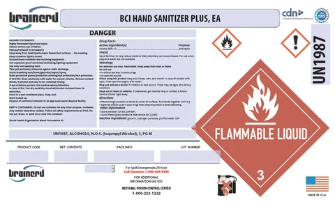 Hand Sanitizer Plus, EA packaging