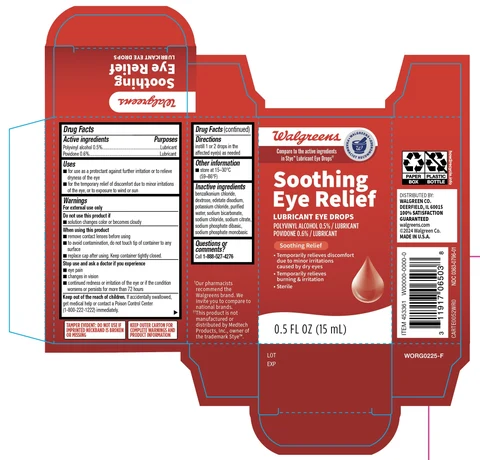 Walgreens Soothing Eye Relief Lubricant Eye Drops packaging