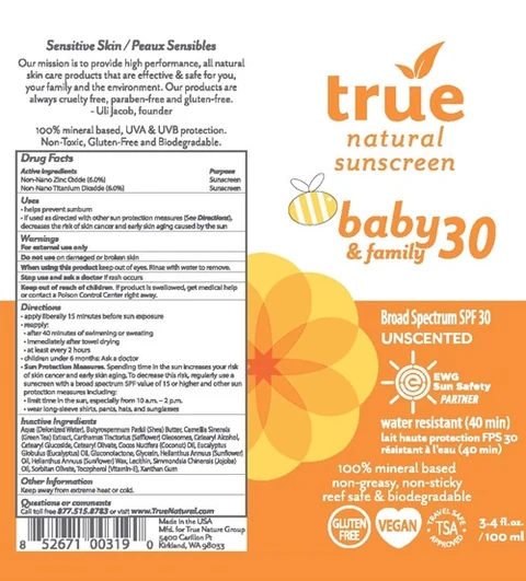 true natural baby 30 and family 포장