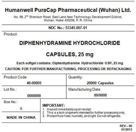 DIPHENHYDRAMINE HYDROCHLORIDE 포장