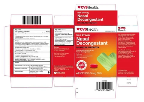 CVS Health Non-Drowsy Nasal Decongestant 포장
