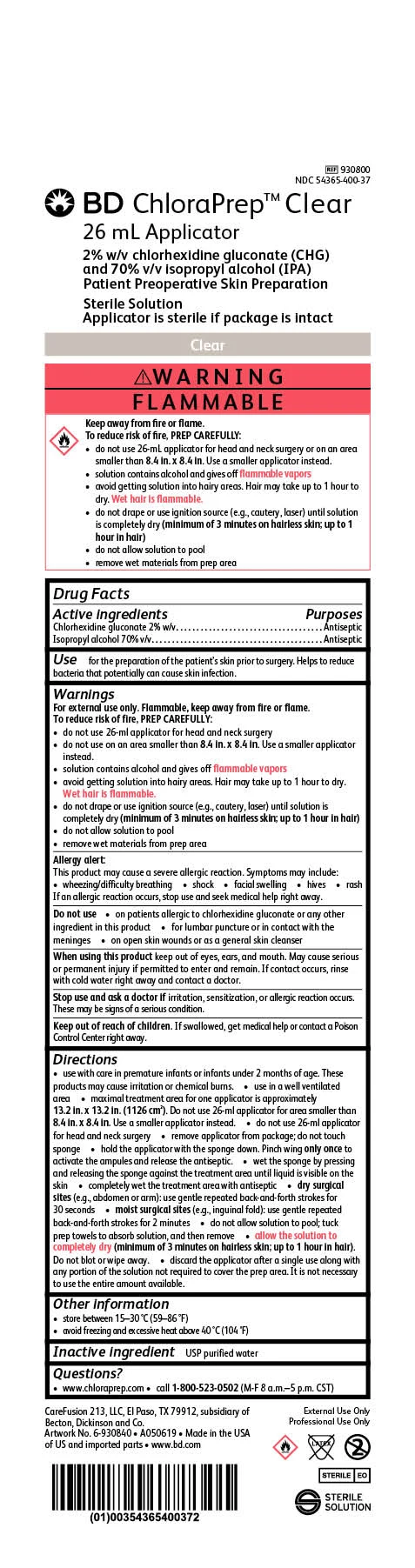 ChloraPrep One-Step packaging