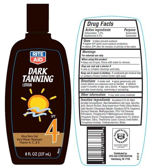 Rite Aid Dark TanningSPF 4 packaging