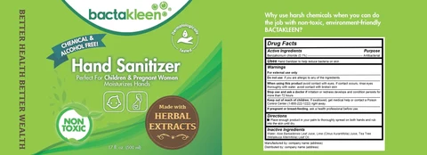 BACTAKLEEN HAND SANITIZER 포장