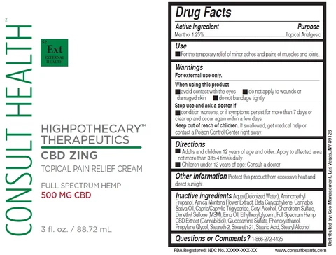 Highpothecary Therapeutics CBD Zing 포장