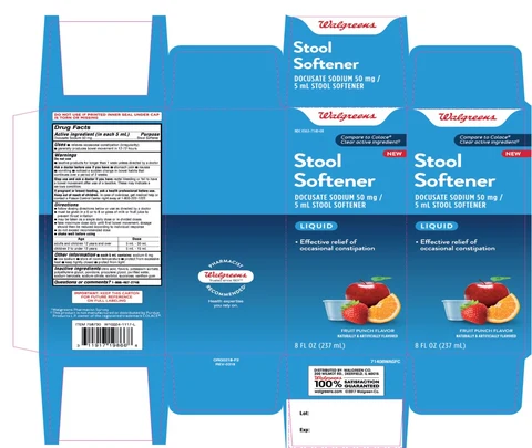 Walgreens Stool Softener Fruit Punch packaging