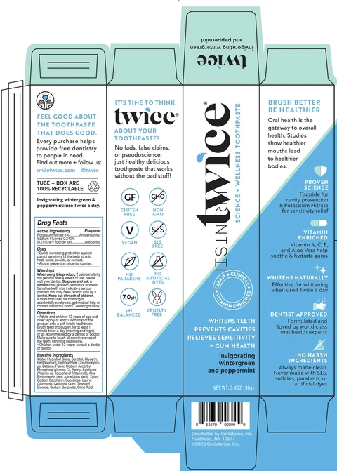 Twice Science and Wellness Invigorating Wintergreen and Peppermint 포장