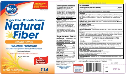 Kroger Natural FiberSugar Free 포장