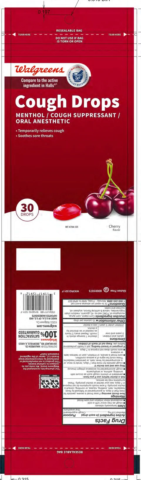 Cherry Cough Drops packaging