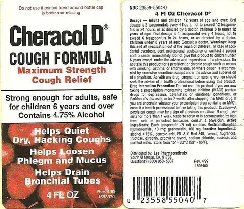 Cheracol DCough Formula 4oz packaging