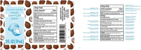 COCONUT SCENTED HAND SANITIZER packaging