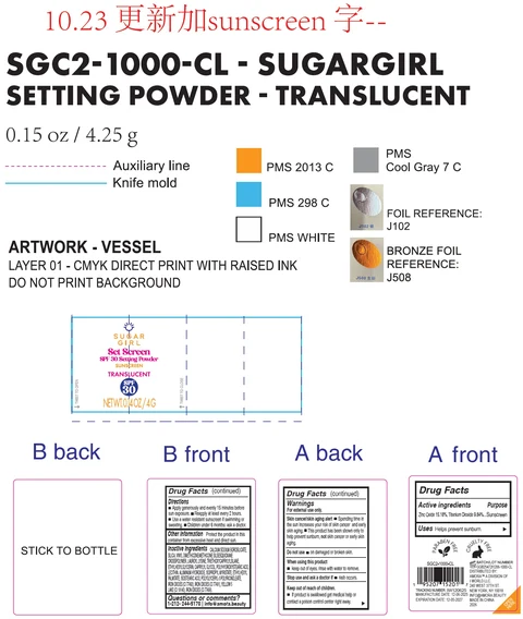 Sugargirl Set Screen SPF 30 Setting Sunscreen Translucent 포장