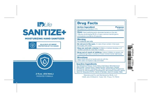 IDLife SANITIZE MOISTURIZING HAND SANITIZER 포장