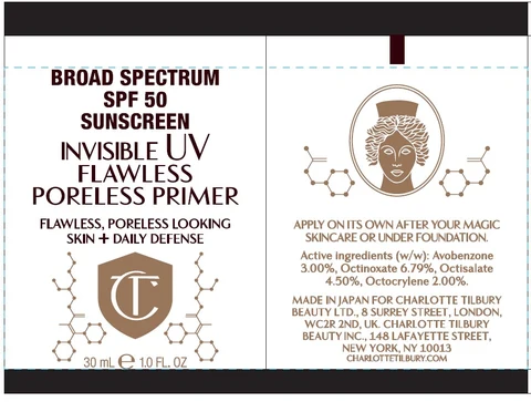 CHARLOTTE TILBURY Broad Spectrum SPF 50 Sunscreen Invisible UV Flawless Poreless Primer 포장