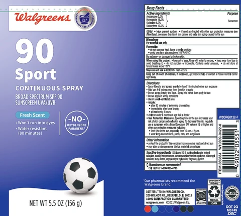 Walgreens 90 Sport Continuous 포장