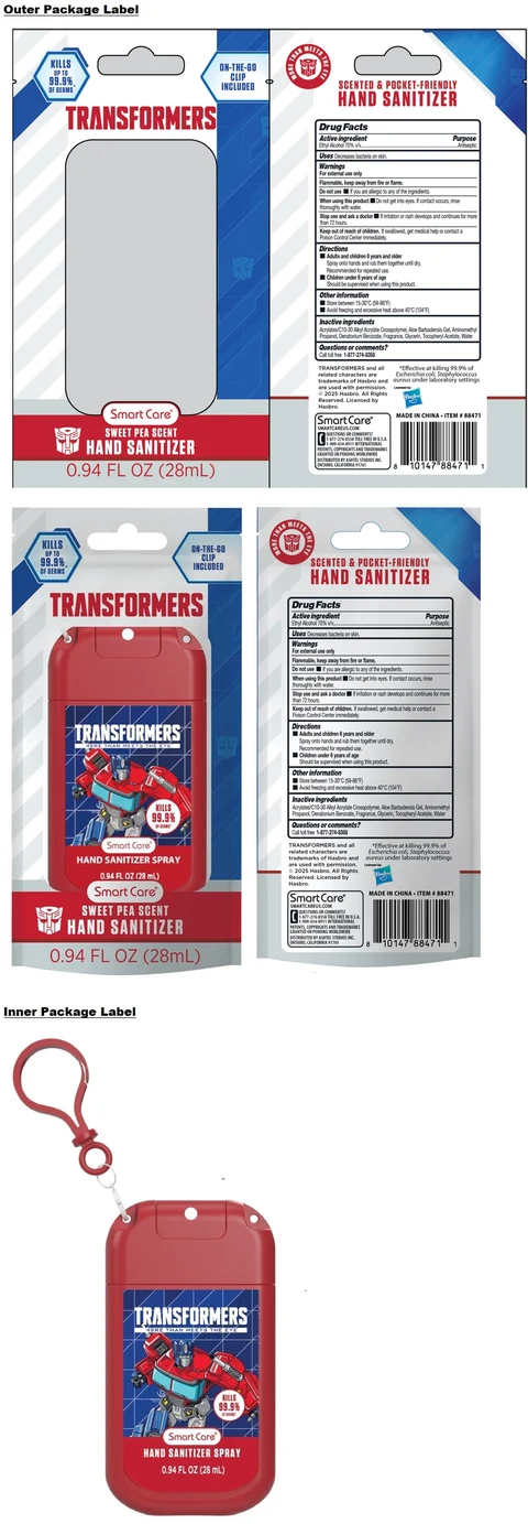 Smart Care TRANSFORMER SWEET PEA SCENT HAND SANITIZER 포장
