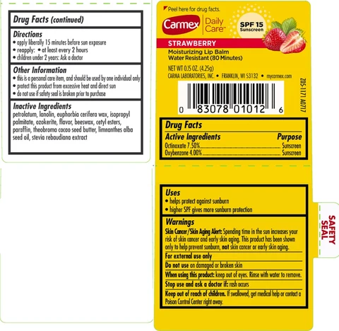 Carmex Daily Care Moisturizing Lip Balm Strawberry SPF 15 포장