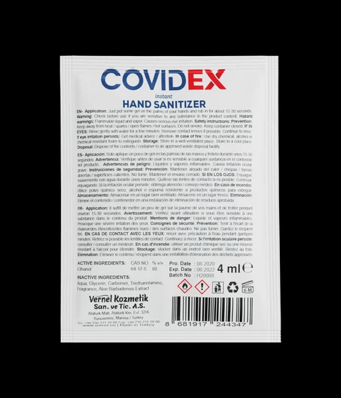 covidex gel 4 mL back