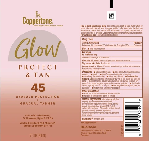 Coppertone Protect and Tan Sunscreen SPF 45 포장