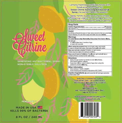 Hand Sanitizer-Sweet Citrine packaging