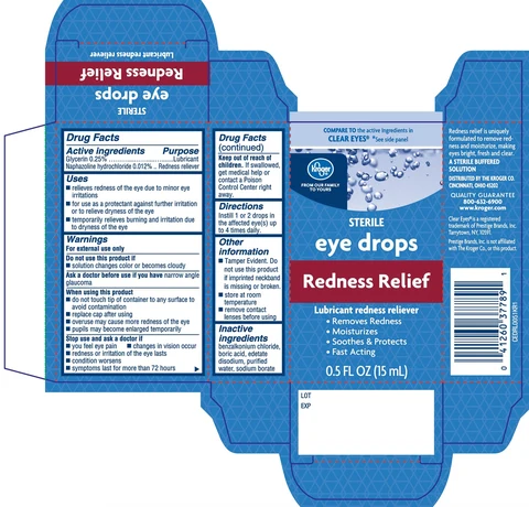 Kroger Eye Drops Redness Relief 포장