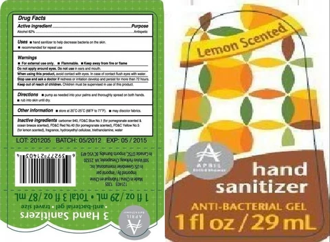 Lemon Scented Hand Sanitizer packaging