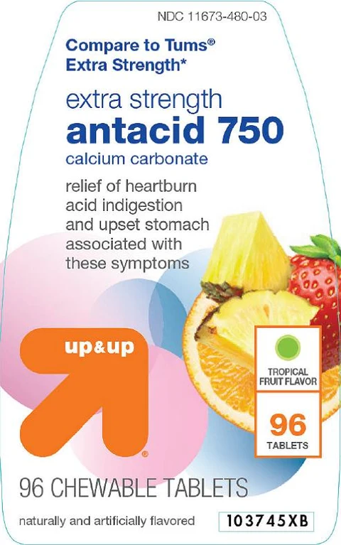 antacid extra strength tropical Target 96 count front label