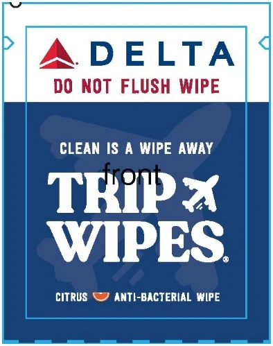 Trip Wipes packaging