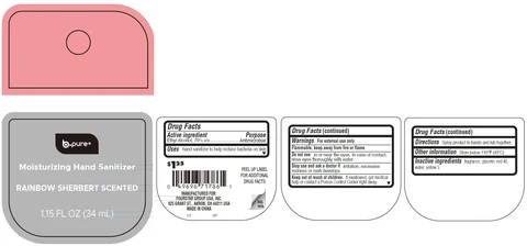 B Pure Moisturizing Hand Sanitizer Rainbow Sherbert Scented 포장