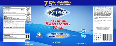 Colemerg Sanitizing Wipes 포장